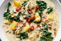 Dairy-Free Zuppa Toscana with Creamy Cashew Sauce