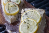 Cedar-Planked Swordfish with Lemon and Thyme Grilled to Perfection