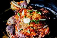 Pan-Seared Ribeye with Cracked Pepper and Creamy Cheese Sauce