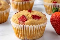 Strawberry Lemon Muffins with Zesty Glaze Recipe