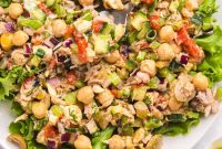 Mediterranean Tuna & Chickpea Salad with Lemon Herb Dressing