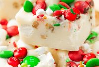 Peppermint Rocky Road White Chocolate Christmas Fudge