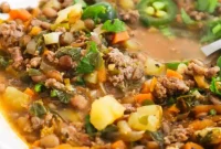 Hearty Ground Beef and Lentil Soup Recipe for Cozy Meals