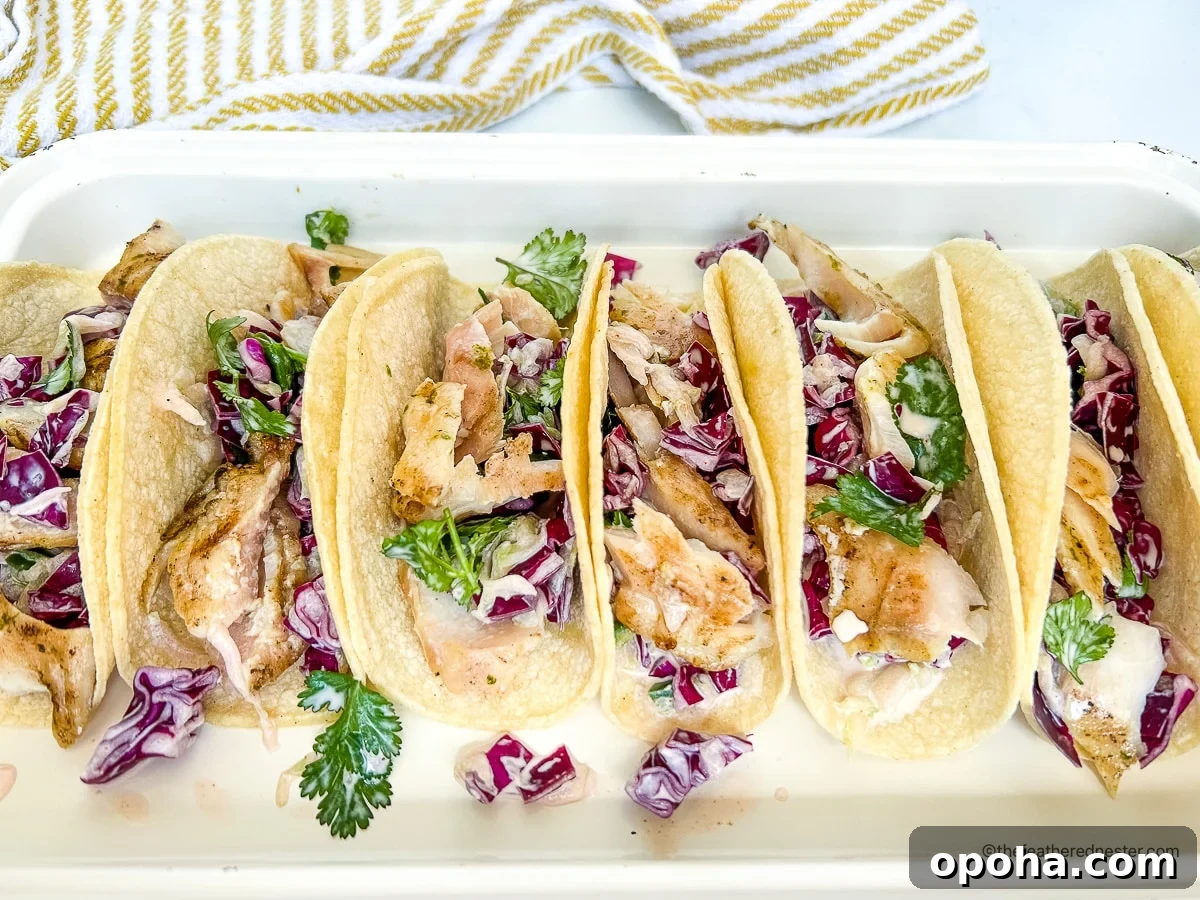 Quick Summer Dinner Recipes for Lazy Weeknights 17 Hawaiian rock cod and cucumber slaw inside of soft corn tortillas.