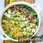 Quick Summer Dinner Recipes for Lazy Weeknights 10 Panera chicken bacon cobb salad in a white bowl.