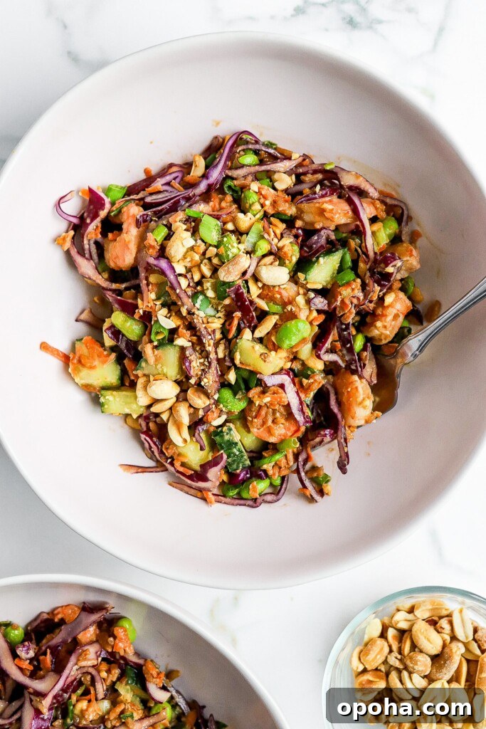 crispy rice salad ingredients in small bowls on white counter