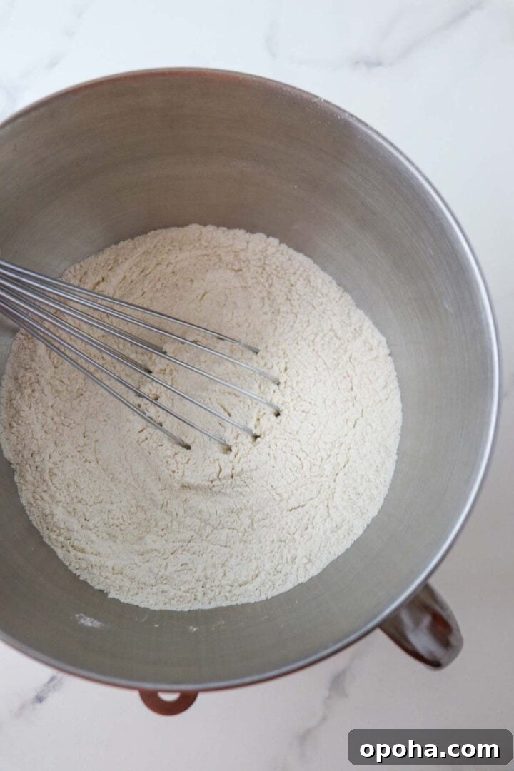 Dry ingredients for Soft and Tender Buttermilk Bread.