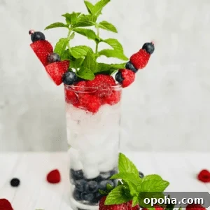 Red, White and Blueberry Mojito