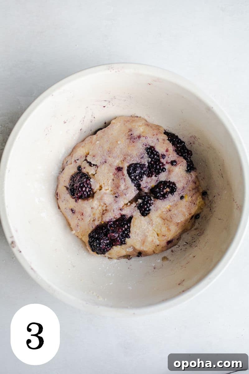 Scone dough in a bowl.