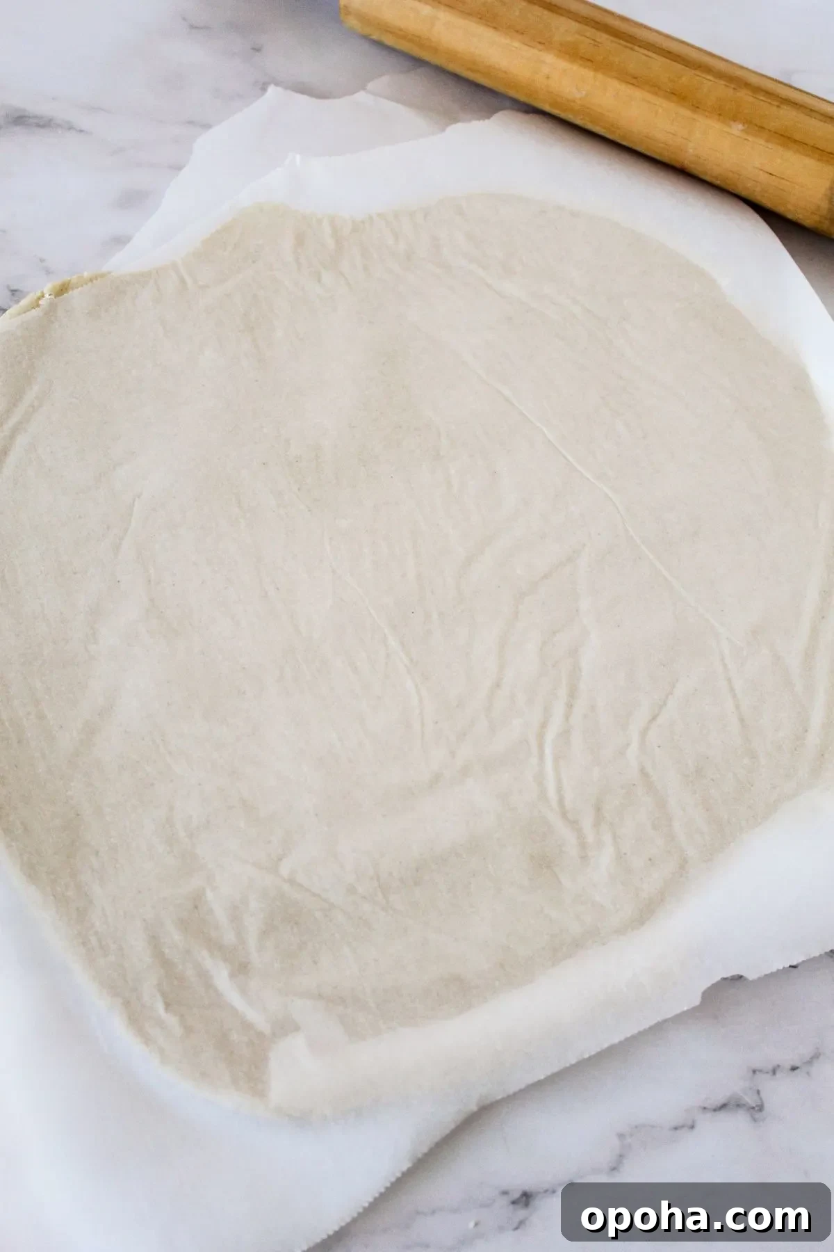 Flaky Gluten-Free Pie Crust Recipe (Dairy-Free) 7 Rolled out pie crust dough.