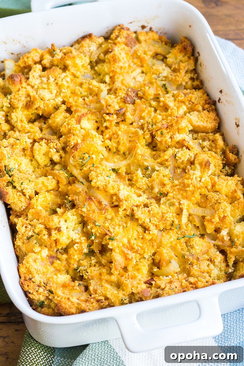 Caramelized Onion & Cornbread Dressing is one of my go-to side dishes for holiday dinners. Even people who say they don't like stuffing love this recipe!