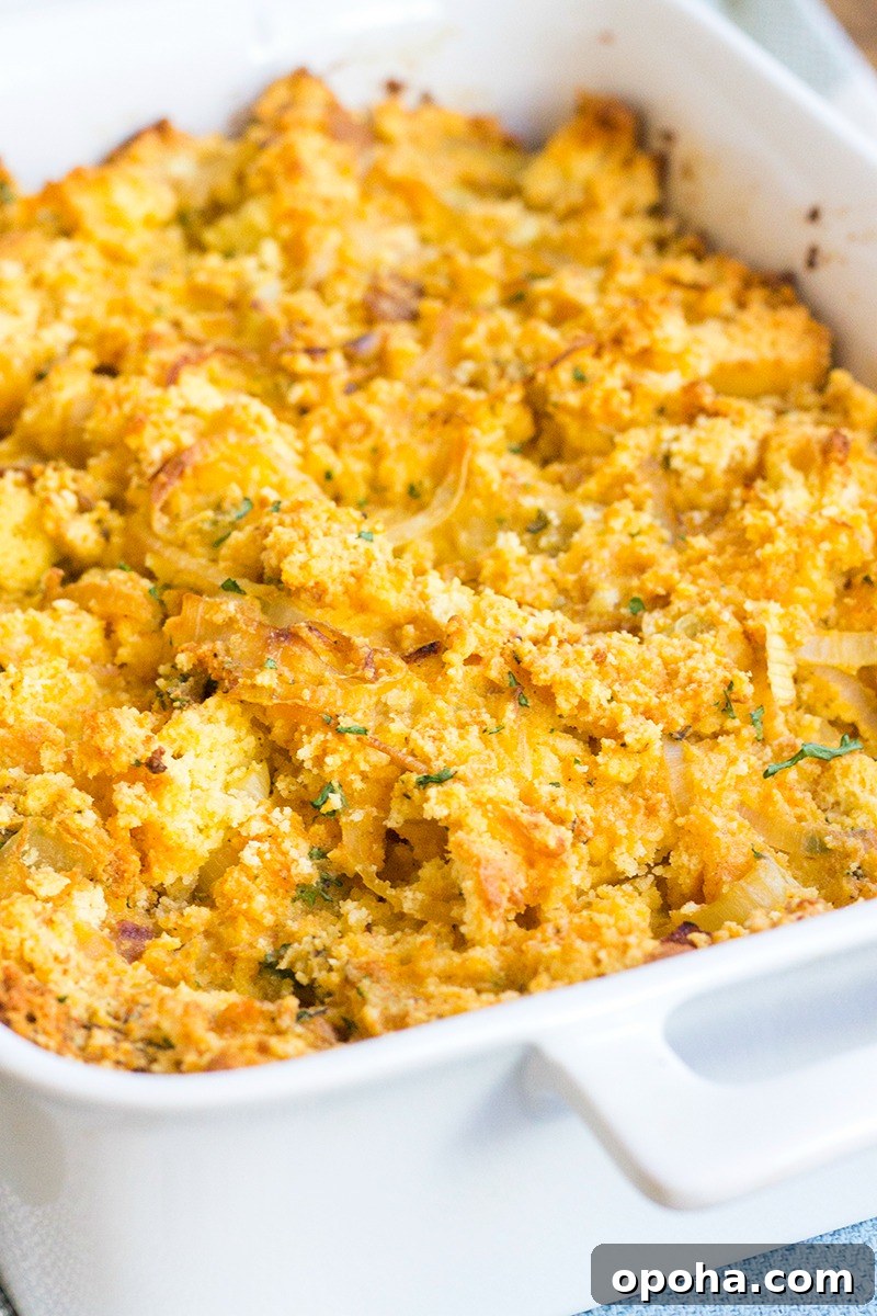 Caramelized Onion & Cornbread Dressing is one of my go-to side dishes for holiday dinners. Even people who say they don't like stuffing love this recipe!