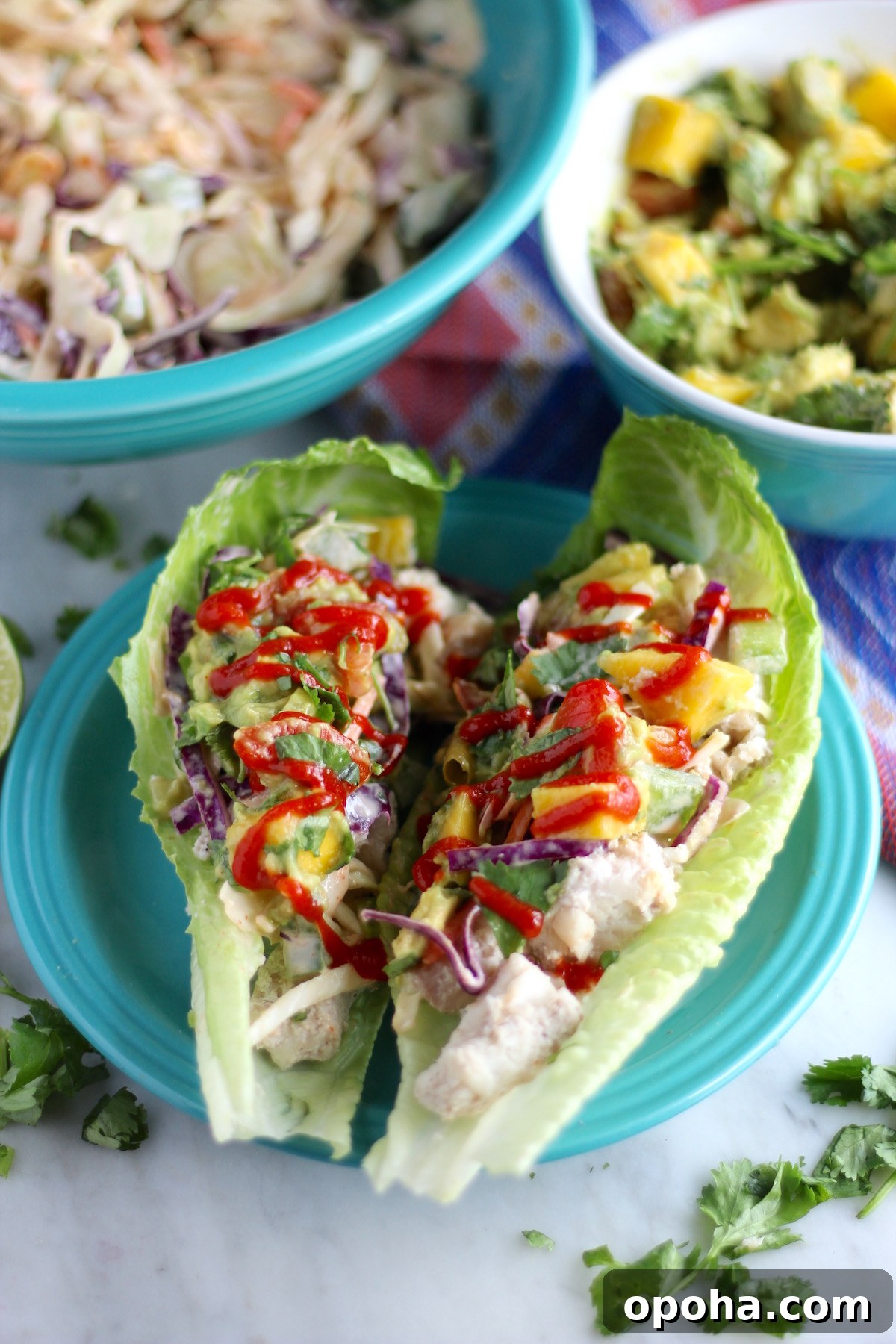 Maui Fish Tacos- sweet, spicy, crunchy, colorful fish tacos are a Hawaiian and Mexican fusion! YUM! | fedandfulfilled.com