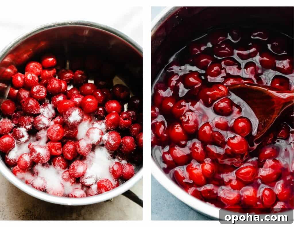 Chewy Cherry Pie Bars with Buttery Crust Recipe 4 A pot of cherry pie filling.