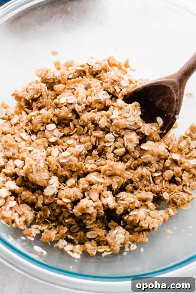 Chewy Cherry Pie Bars with Buttery Crust Recipe 5 A bowl of the crumble mixture.