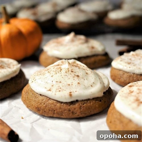 Soft Pumpkin Cookies with Cream Cheese Frosting