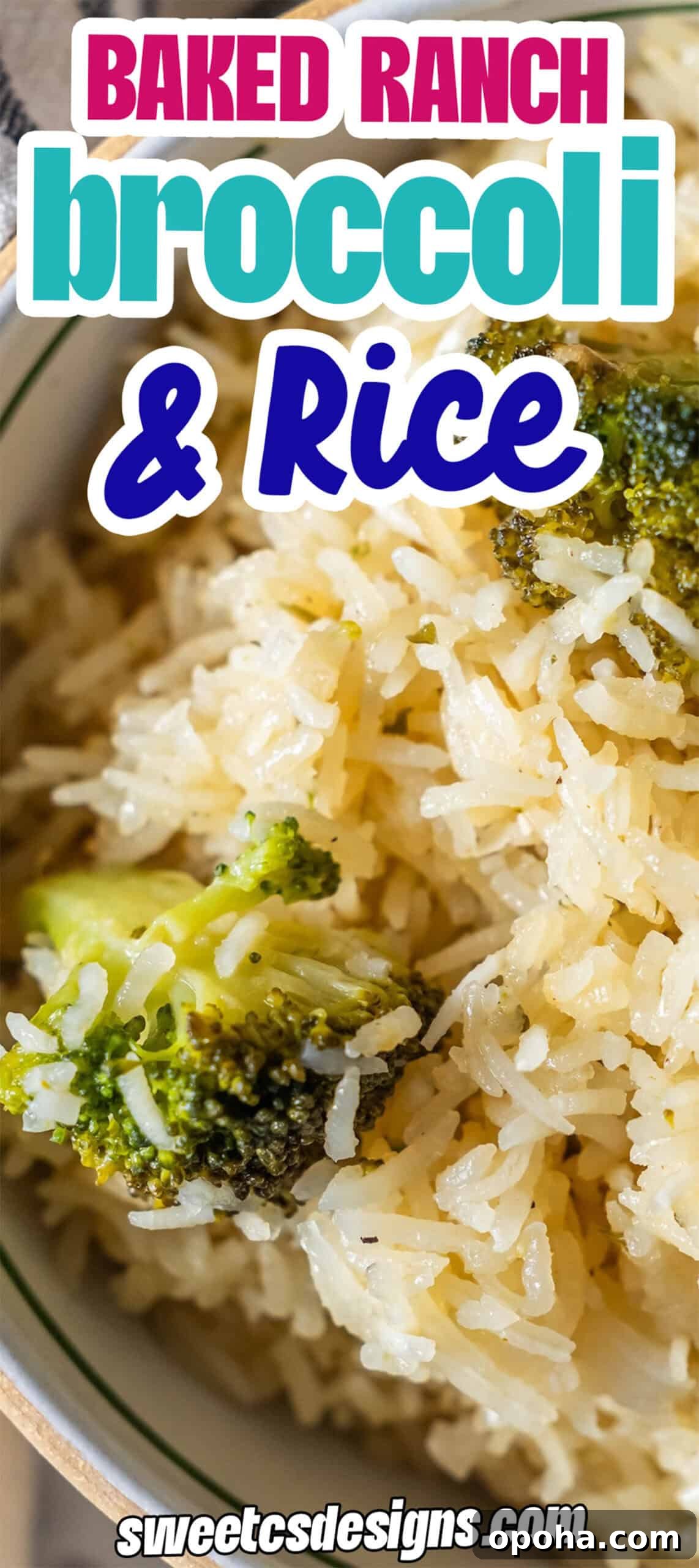 Baked Ranch Rice with Roasted Broccoli Bowl 7 Baked Ranch Broccoli & Rice
