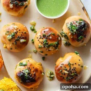 120+ Delicious Vegetarian Diwali Recipes to Try This Year 21 Naan bombs served on a platter with mint chutney