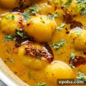 120+ Delicious Vegetarian Diwali Recipes to Try This Year 52 dahi aloo sabzi close up