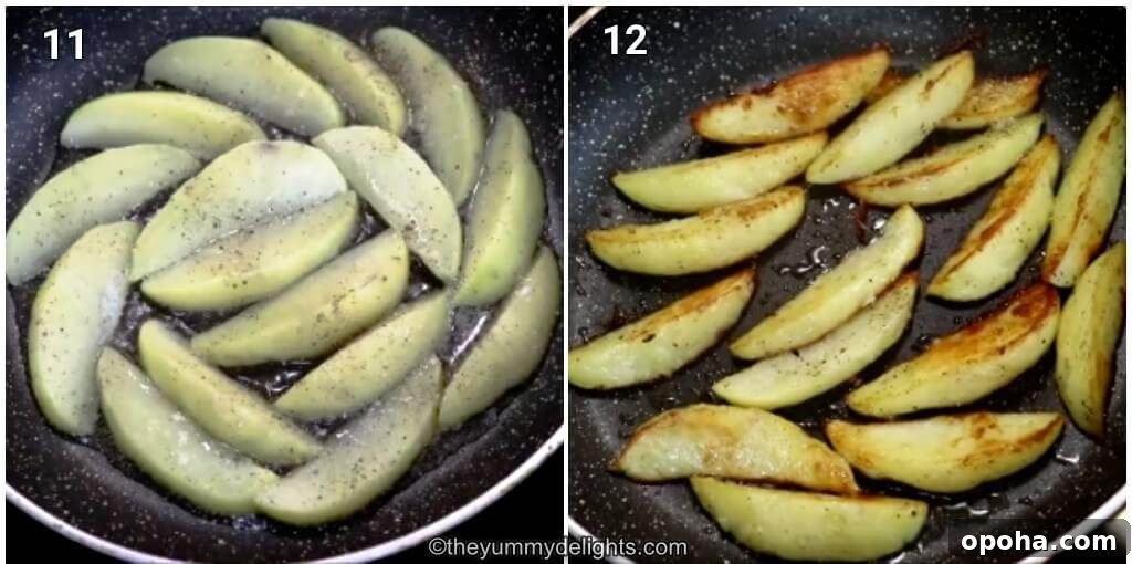 Goan Chicken Cafreal (Galinha Cafreal) Recipe — Authentic Spice Rub 6 Collage image of 2 photos showing how to make roasted potatoes to be served with chicken cafreal curry.