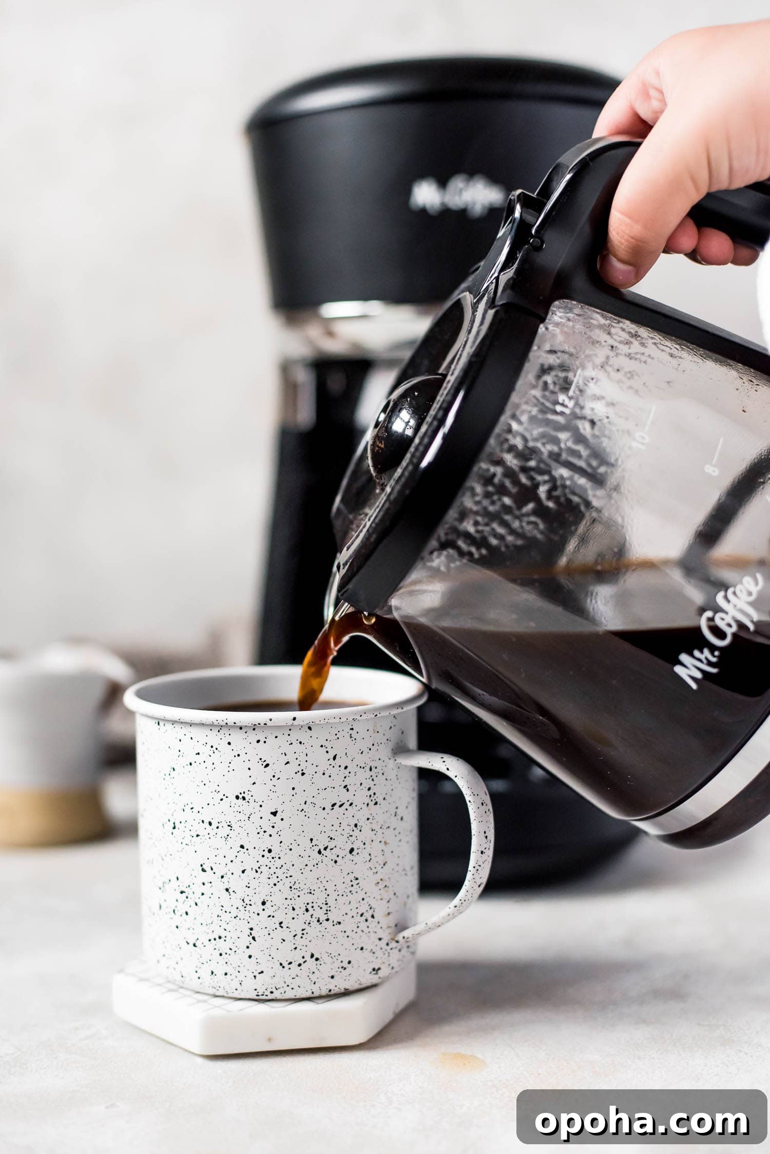 Rich Mocha Coffee Creamer Recipe for Smooth, Chocolatey Mornings 5 pouring coffee into mug
