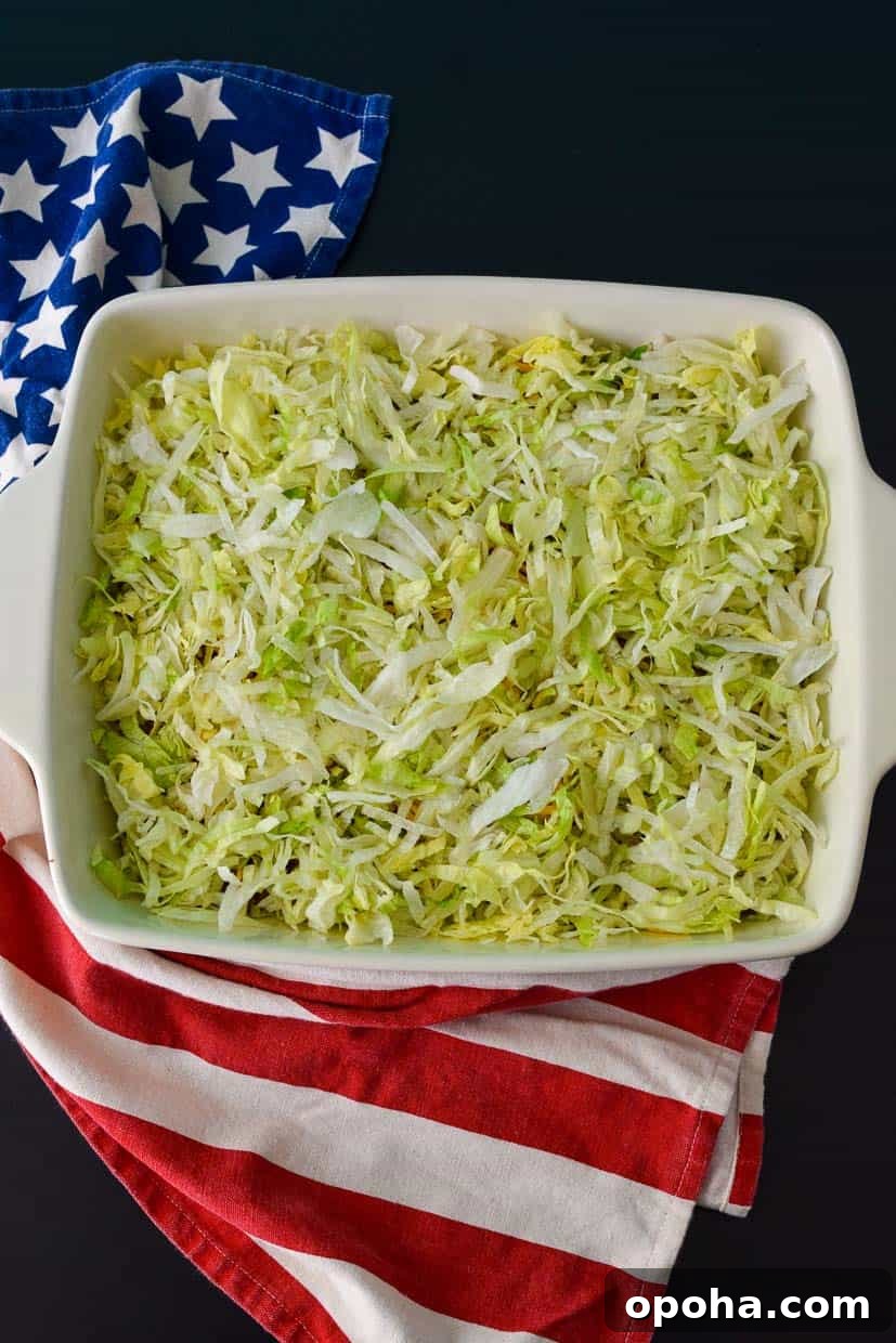 9x13 pan with lettuce overhead shot