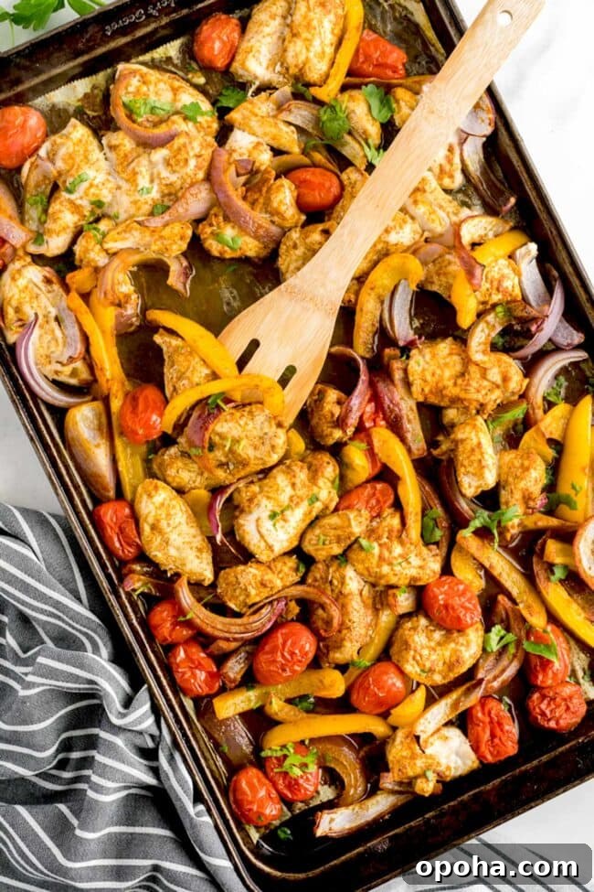 30+ Sheet Pan Dinners for Busy Weeknights: Quick Family Meals 12 Pan of baked chicken shwarma.