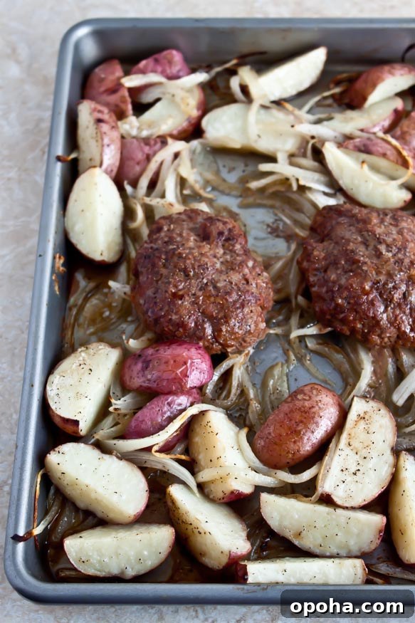 30+ Sheet Pan Dinners for Busy Weeknights: Quick Family Meals 27 Salisbury steak.