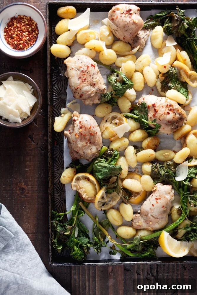 30+ Sheet Pan Dinners for Busy Weeknights: Quick Family Meals 4 Sheet Pan Chicken and Gnocchi with Broccoli Rabe.