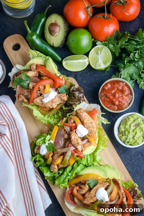 30+ Sheet Pan Dinners for Busy Weeknights: Quick Family Meals 10 Chicken Fajita Lettuce Wraps.