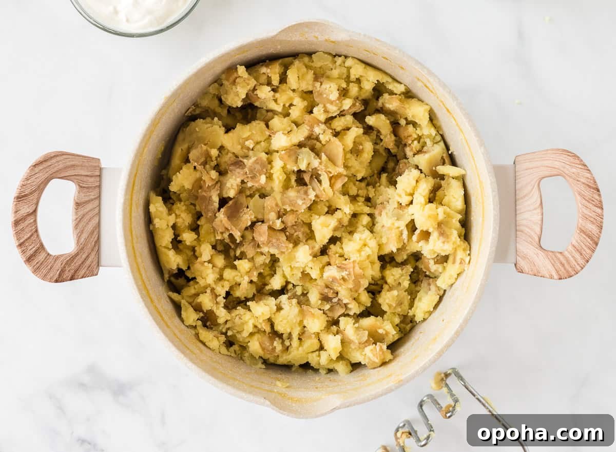 Creamy Mashed Potatoes with Sour Cream and Chives 8 mashed up potatoes