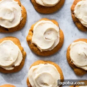 chewy chocolate chip pumpkin cookies with browned butter icing featured.