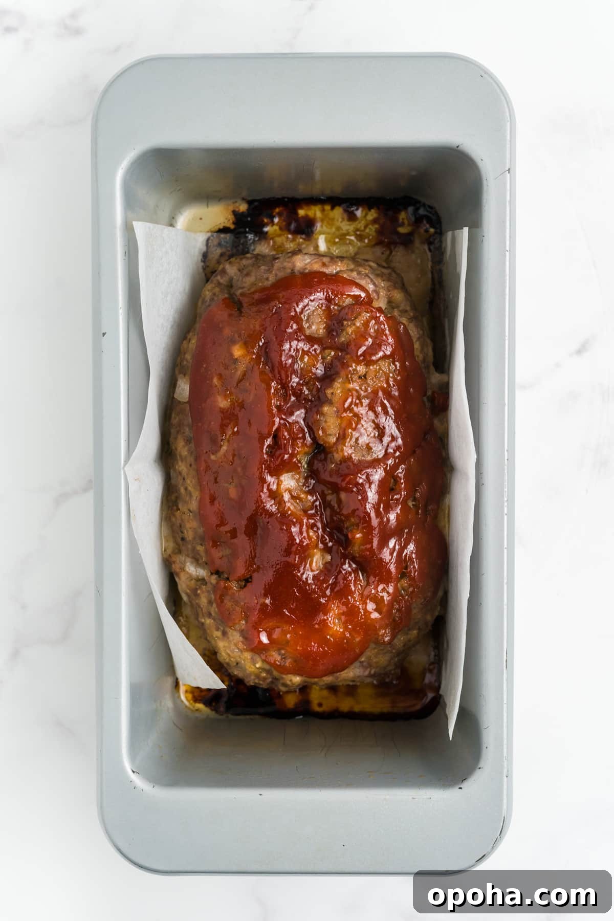 The meatloaf cooked and cooling.