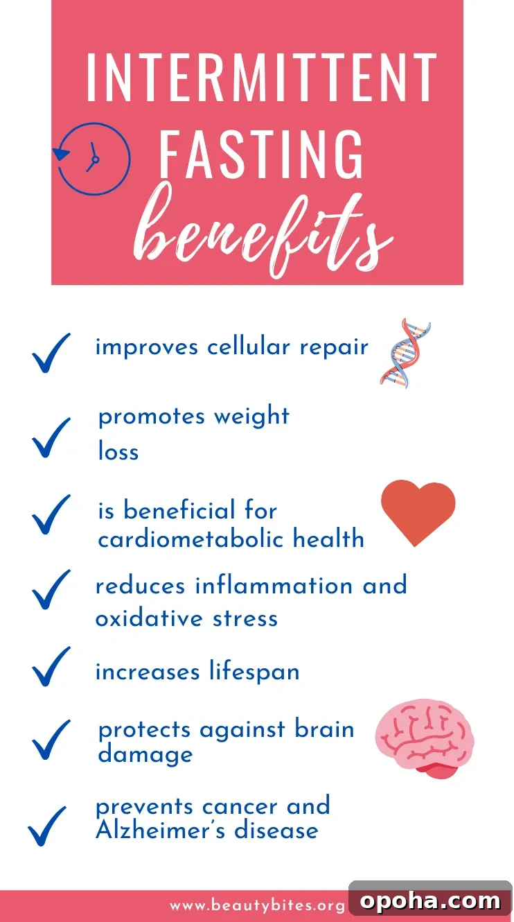 Intermittent fasting benefits! There are many ways intermittent fasting can benefit your physical and mental health, beyond just weight loss! #intermittentfasting #fasting #health #healthy