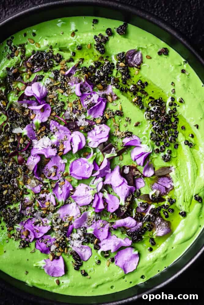 Vibrant green tahini sauce