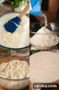 Collage of bread-making steps