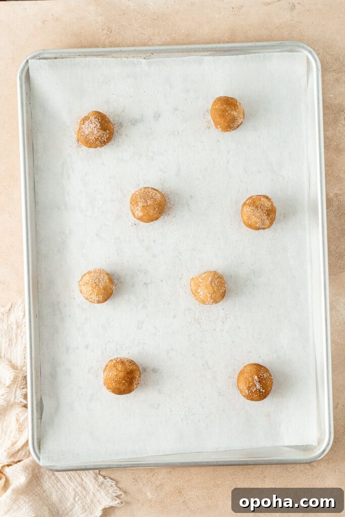 Chai-Spiced Sugar Cookies: Warm, Crispy Tea-Infused Treats 7 The cookie dough balls on the baking sheet.