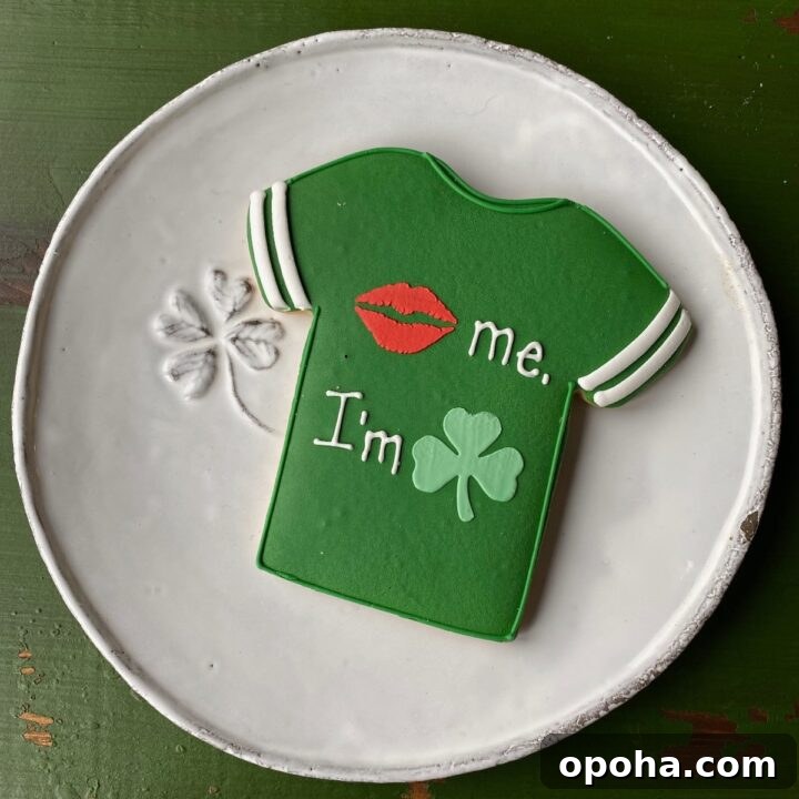 kiss me im irish jersey cookie