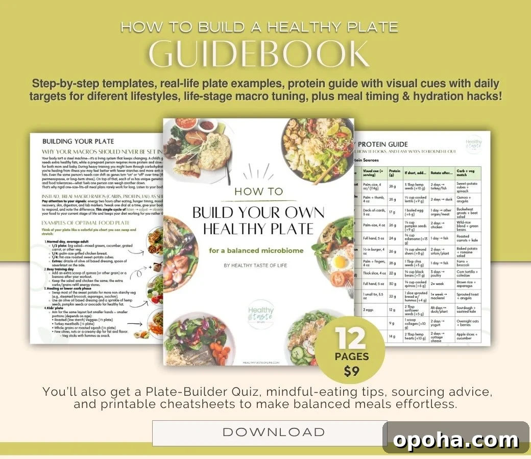 Balanced Plate Meal Template: How to Build Nutritious Portions 27 Build a healthy plate guide image for pdf guidebook