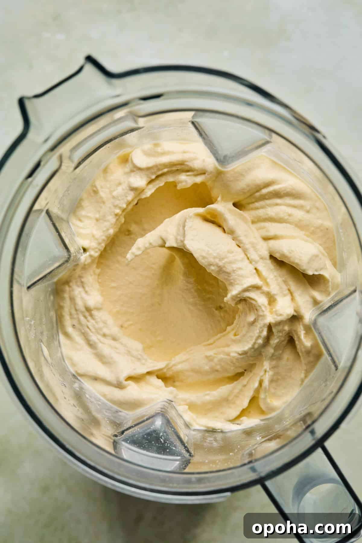 coconut smoothie ingredients combined in a blender