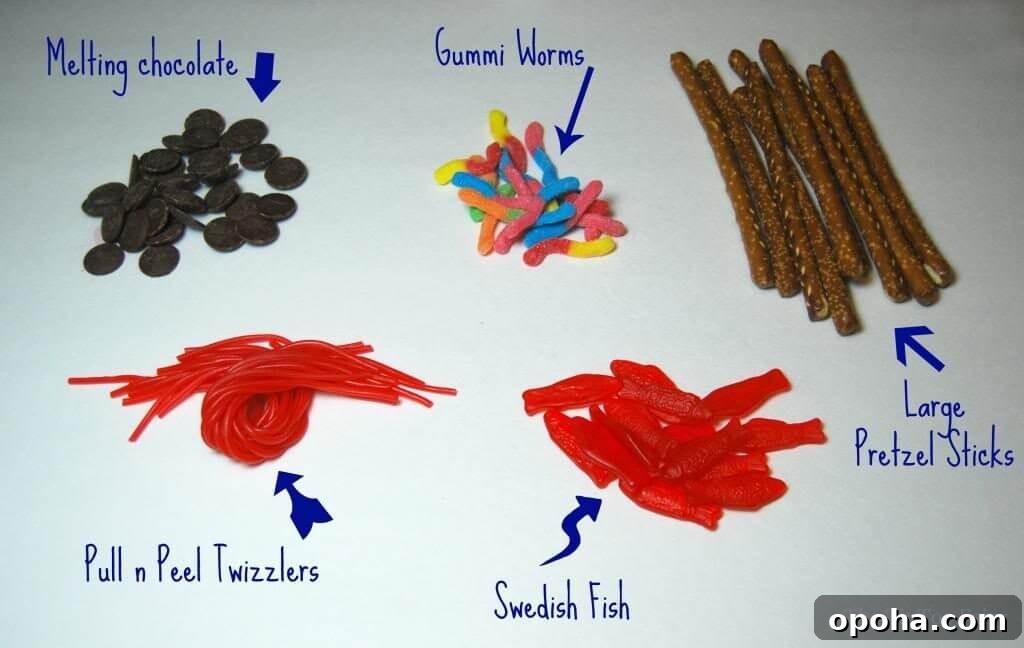 Supplies for Pretzel Fishing Rods