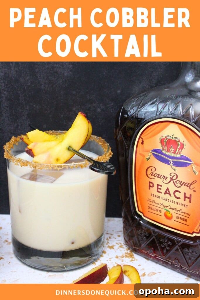 Peach Cobbler Cocktail Recipe with Crown Royal Whiskey 16 crown royal peach cobbler cocktail recipe dinners done quick pinterest