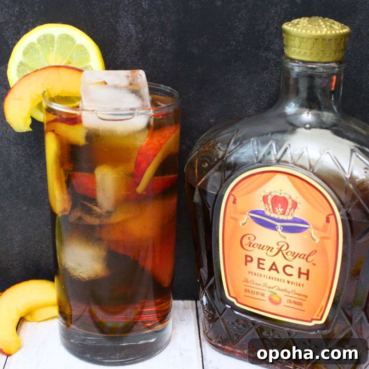 Peach Cobbler Cocktail Recipe with Crown Royal Whiskey 9 crown royal peach tea cocktail recipe dinners done quick featured image