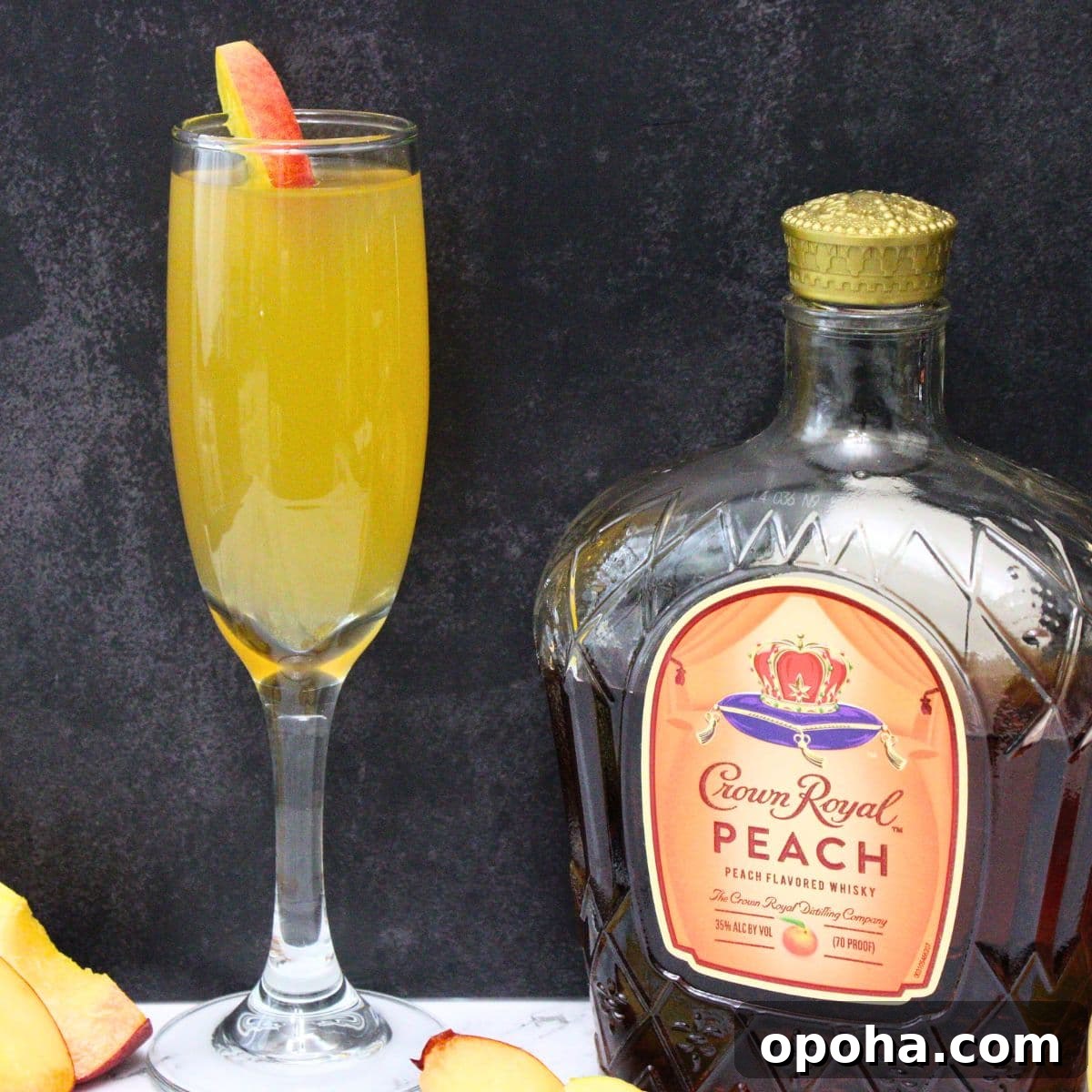 Peach Cobbler Cocktail Recipe with Crown Royal Whiskey 10 crown peach mimosa cocktail recipe dinners done quick featured image
