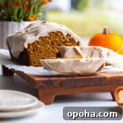 Pumpkin Spice Bread with Maple Cream Cheese Frosting by Baking The Goods