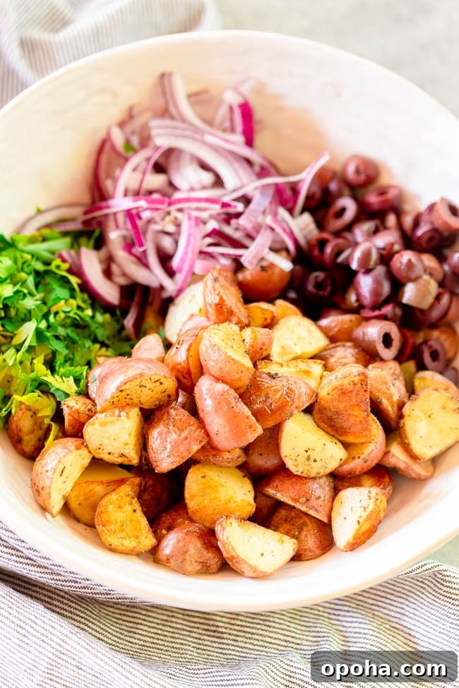 Crispy Roasted New Potato Salad with Herb Vinaigrette 3 Roasted New Potato Salad