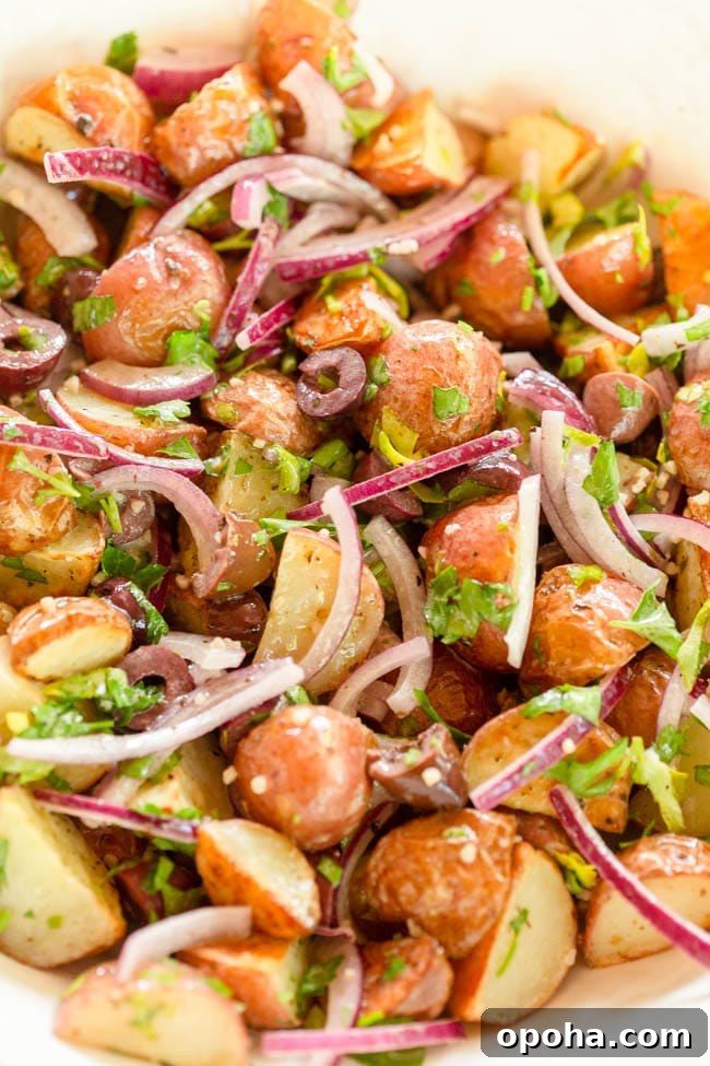 Crispy Roasted New Potato Salad with Herb Vinaigrette 4 Roasted New Potato Salad