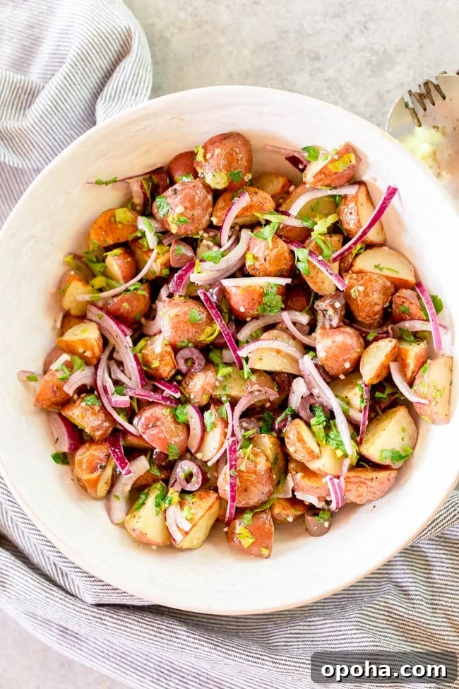 Crispy Roasted New Potato Salad with Herb Vinaigrette 5 Roasted New Potato Salad