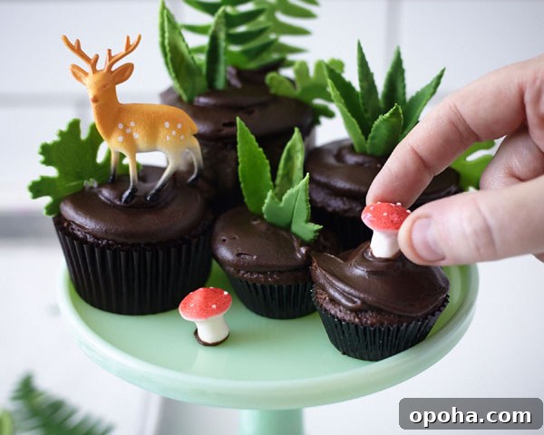 How to Make a Charming Cupcake Terrarium Step-by-Step 14 Adding mini mushrooms
