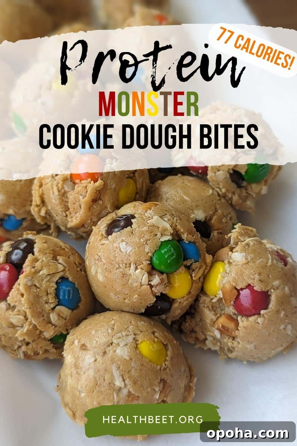 protein monster cookie dough bites only 77 calories